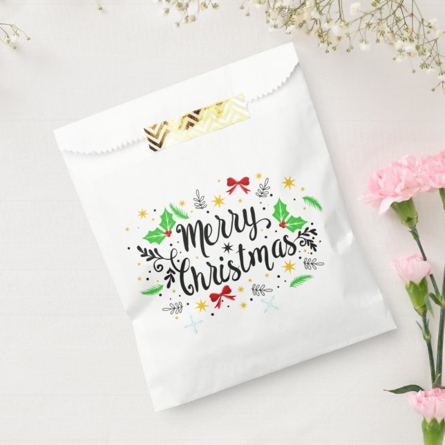 Sachets En Papier Joyeux Noël Festif   (Scellé)