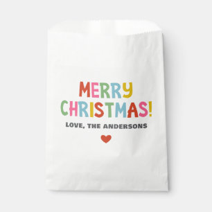 Sachets En Papier Joyeux Noël Moderne Coloré