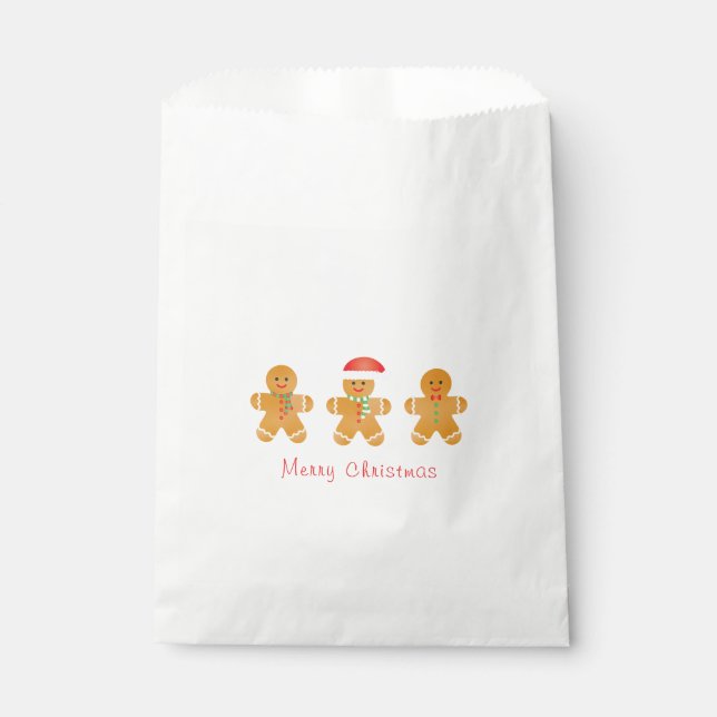Sachets En Papier Joyeux Noël pain d'épices Hommes Santa Hat (Devant)