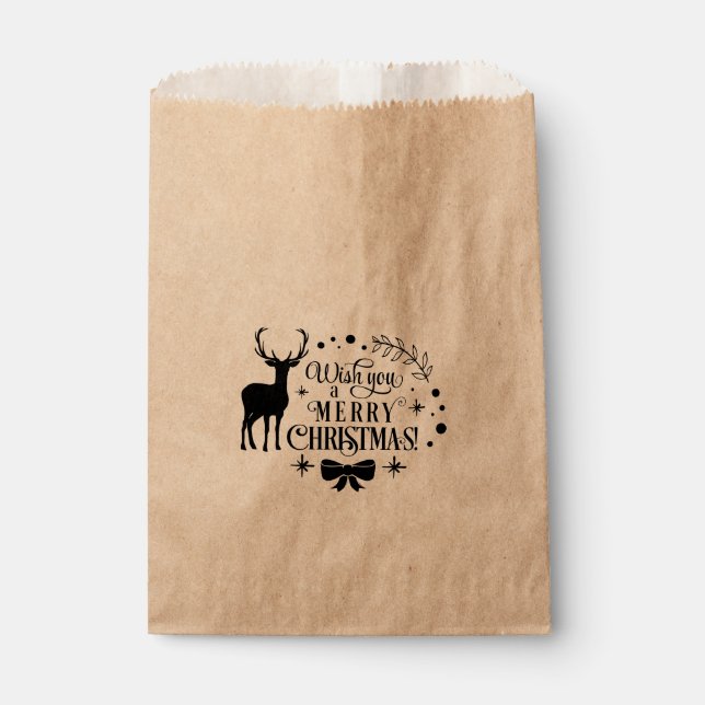 Sachets En Papier JOYEUX NOËL Récompense de vacances de renne (Devant)