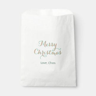 Sachets En Papier joyeux noël rouge vert nom amour stylé moderne