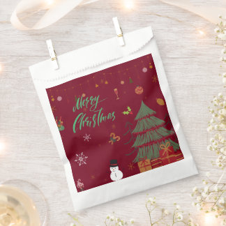 Sachets En Papier Joyeux Noël Sapin de Noël, Bonhomme de Neige, Orne