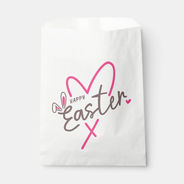 Sachets En Papier Joyeux Pâques à la famille (Devant)