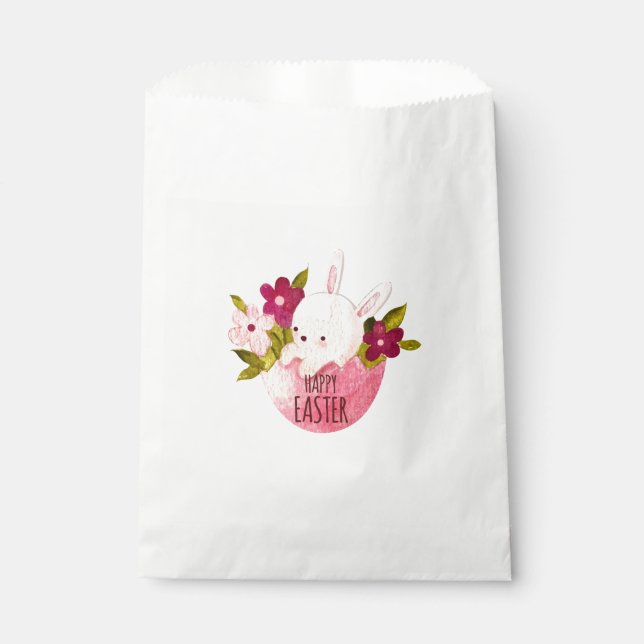 Sachets En Papier Joyeux Pâques avec lapin de Pâques (Devant)