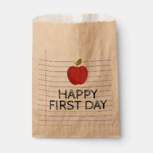 Sachets En Papier Joyeux premier jour Retour à l'école Pomme Enseign