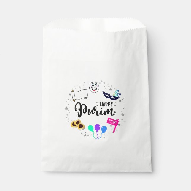Sachets En Papier Joyeux Purim (Devant)