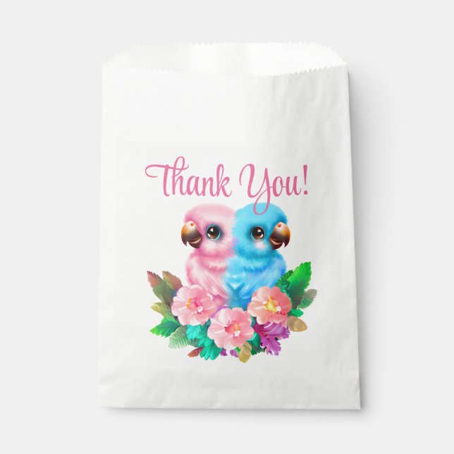 Sachets En Papier Jumeaux de perroquets pour bébés (Devant)