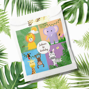 Sachets En Papier Jungle Safari animal sauvage Anniversaire de enfan
