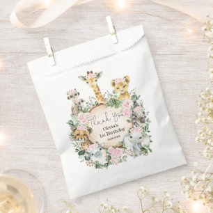 Sachets En Papier Jungle Safari Animaux sauvages Floral Girl Anniver