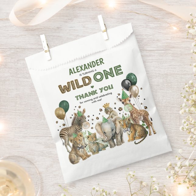 Sachets En Papier Jungle Safari Fête sauvage Animaux Garçons Anniver (Coupé)