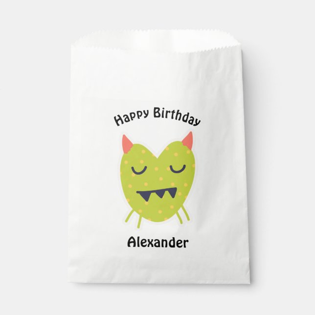 Sachets En Papier Kawaii Monster Anniversaire Favoriser Sac (Devant)
