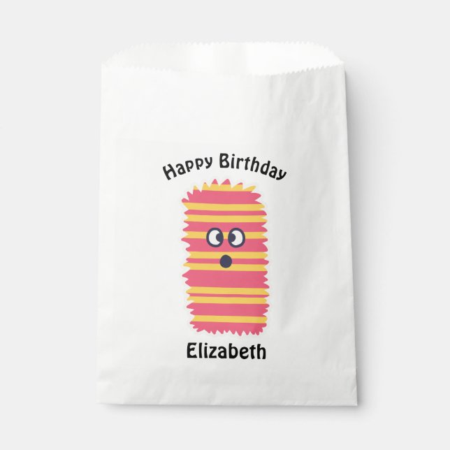 Sachets En Papier Kawaii Monster Anniversaire Treat Bag (Devant)