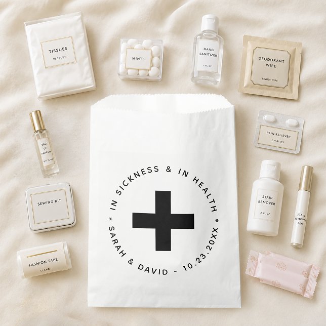 Sachets En Papier Kit de Gueule de Bois Noir & Blanc Dans la Maladie (Créateur téléchargé)