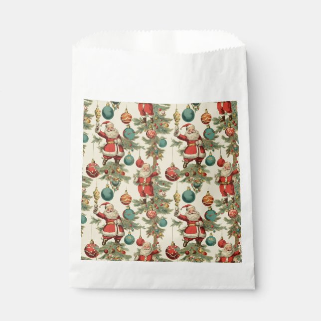 Sachets En Papier Kitschy Santa and Ornaments Wrapping Paper (Devant)