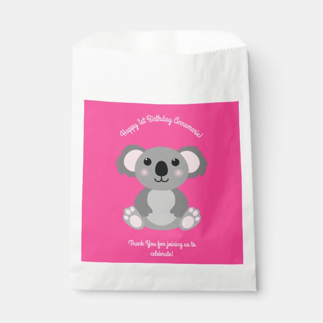 Sachets En Papier Koala Bear Cute Kid Anniversaire (Devant)