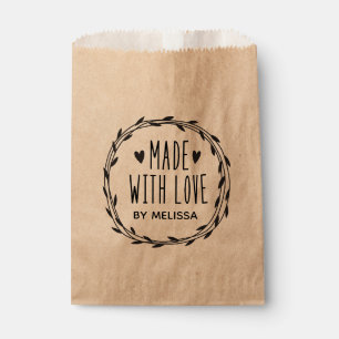 Sachets En Papier Kraft Personnalisé Fabriqué Avec Amour
