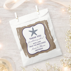 Sachets En Papier La collection de mariages de la marine Starfish Bu