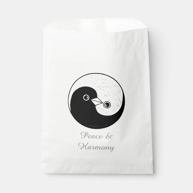 Sachets En Papier La faveur met en sac la colombe Harmomy de YinYang (Devant)
