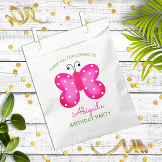 Sachets En Papier La Fête des papillons roses privilégie le Merci