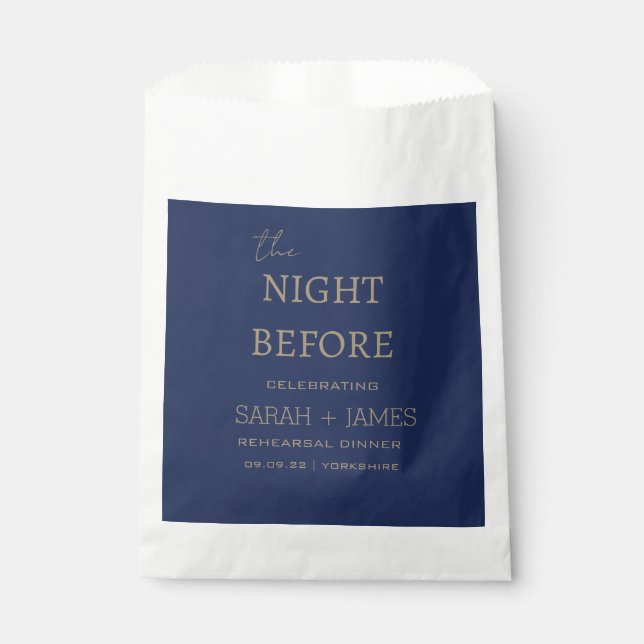 Sachets En Papier La Marine moderne la nuit avant la fête du mariage (Devant)