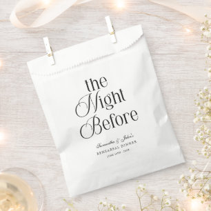 Sachets En Papier La Nuit Avant le Dîner de Répétition Moderne Éléga