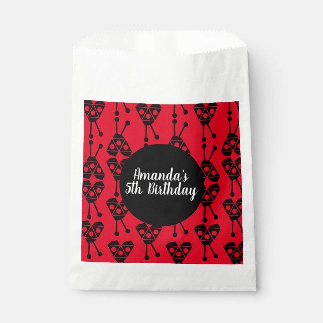 Sachets En Papier Ladybug Bug Insect Géométrique Anniversaire Fête R (Devant)