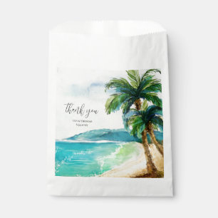 Sachets En Papier Lagon de plage tropical   Palm Paradise Mariage