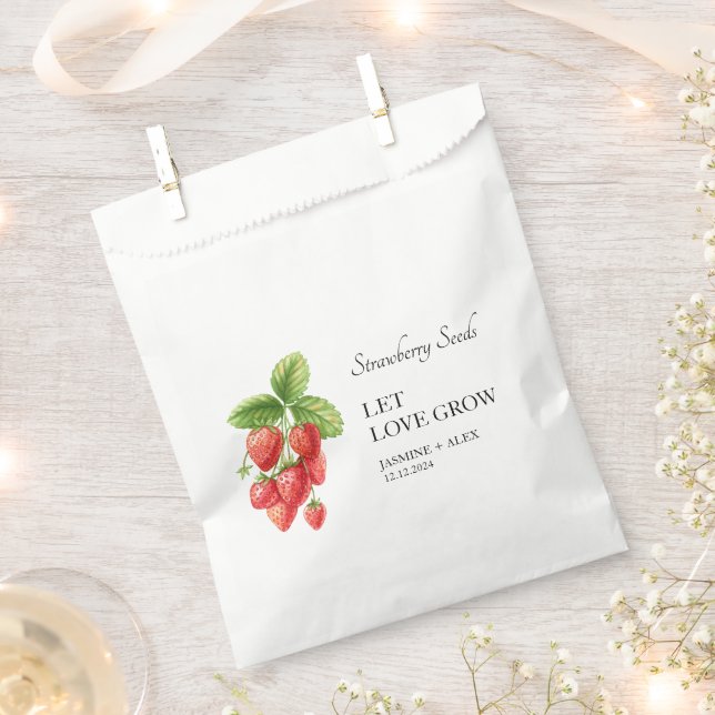 Sachets En Papier Laisser grandir l'amour | Sac de faveur de mariage (Coupé)