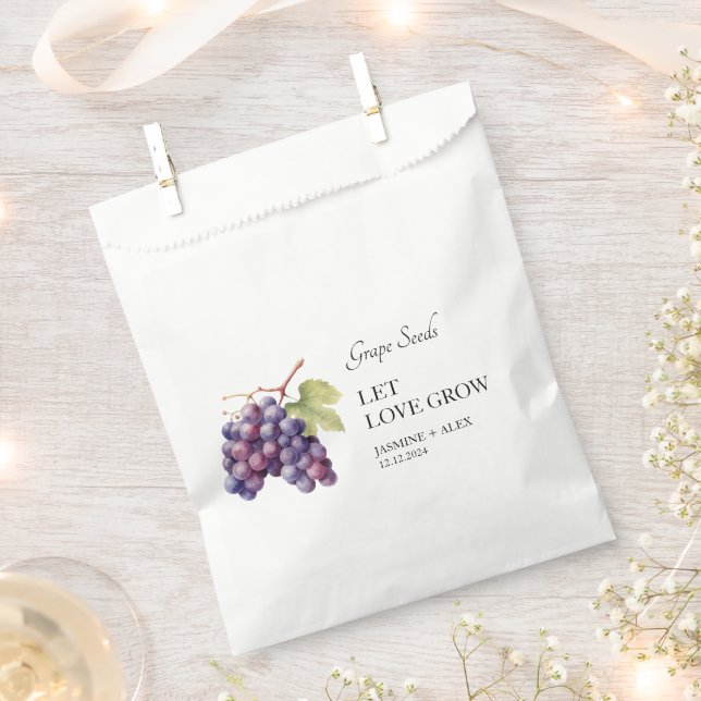 Sachets En Papier Laisser grandir l'amour | Sac Favour Mariage Grain (Coupé)