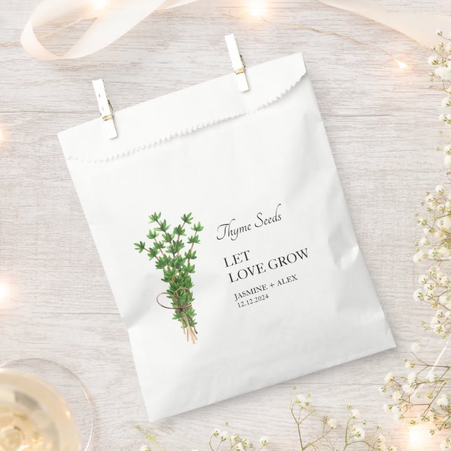 Sachets En Papier Laisser grandir l'amour | Sac Favour Mariage Grain (Coupé)