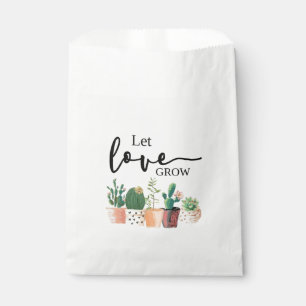 Sachets En Papier laisser l'amour grandir, cactus, succulent, favori
