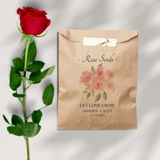 Sachets En Papier Laisser l'amour grandir l Rose semences mariage Fa (Créateur téléchargé)