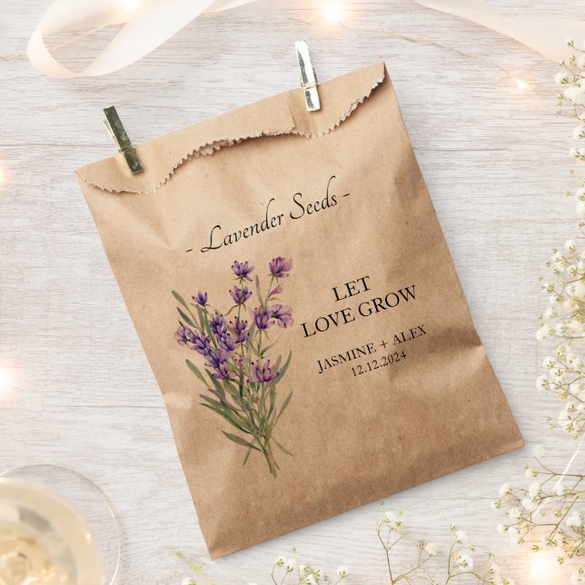 Sachets En Papier Laisser l'amour grandir Lavender semence Mariage p (Coupé)
