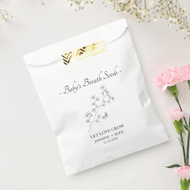 Sachets En Papier Laisser l'amour grandir le Mariage des graines de  (Scellé)