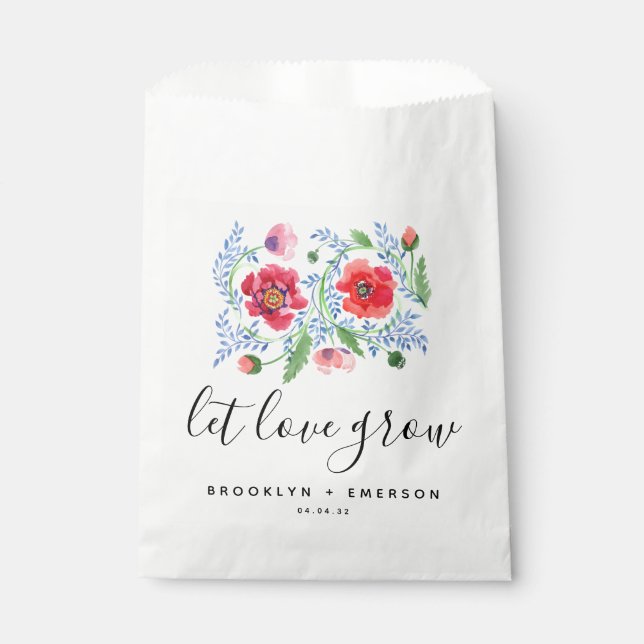 Sachets En Papier Laisser l'amour grandir Mariage semence paquet (Devant)