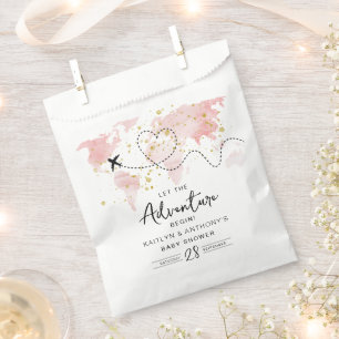 Sachets En Papier "Laissons Commencer L'Aventure !" Baby shower Cart