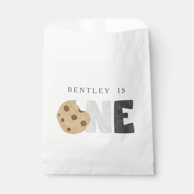 Sachets En Papier Lait et biscuits Première fête d'anniversaire Fave (Devant)