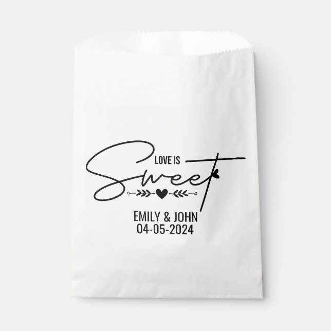 Sachets En Papier L'amour élégant est Mariage de calligraphie cardia (Devant)