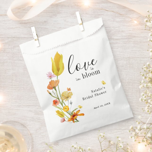 Sachets En Papier L'amour est dans la Fête des mariées Fleur sauvage (Coupé)