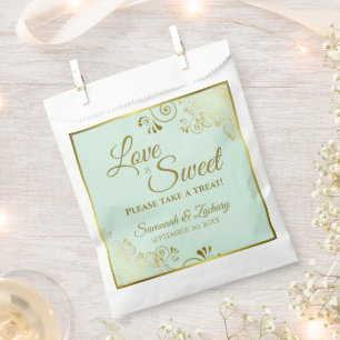 Sachets En Papier L'amour est de la dentelle d'or douce sur le Maria