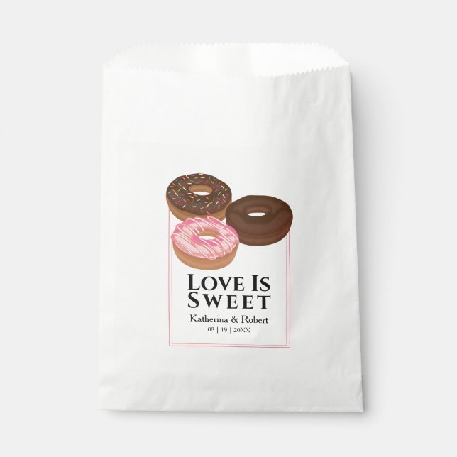 Sachets En Papier L'Amour Est De La Donut Douce | MARIAGE (Devant)