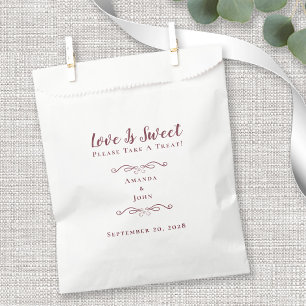 Sachets En Papier L'amour est doux Elégant Mariage Réception Bourgog