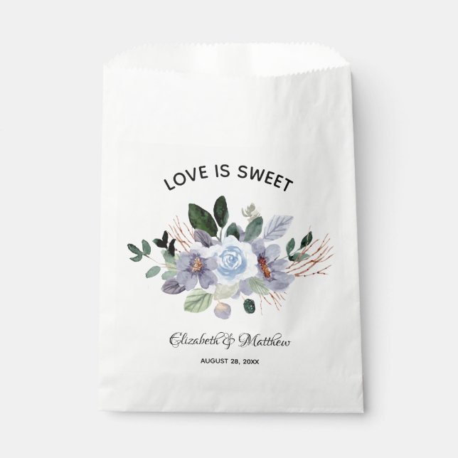 Sachets En Papier L'amour est doux Elegant Purple Floral Mariage (Devant)