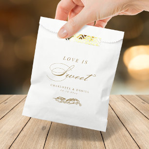 Sachets En Papier L'amour est doux Gold Vintage Classic Mariage de s