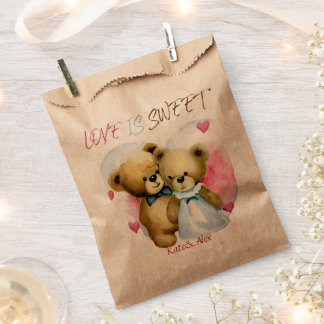Sachets En Papier L'amour est doux, mignonne ours Mariage