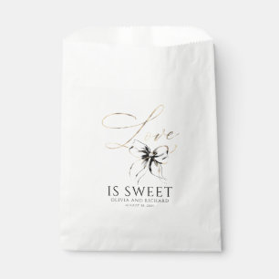 Sachets En Papier L'amour est doux Noir Arc Or Script Merci