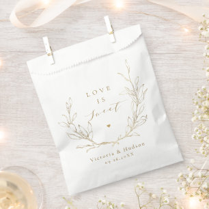 Sachets En Papier L'amour est doux Or simple mariage de couronne bot
