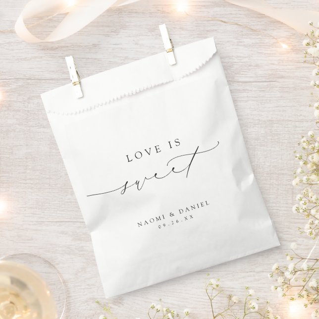 Sachets En Papier L'amour est doux Simple Moderne Chic Script (Coupé)