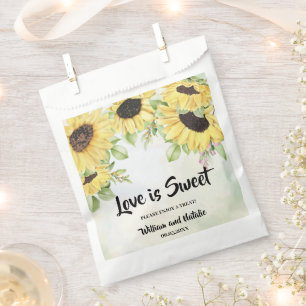 Sachets En Papier L'amour est doux Treat Mariage Sunflower