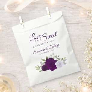 Sachets En Papier L'amour est doux violet Roses Boho Floral Mariage